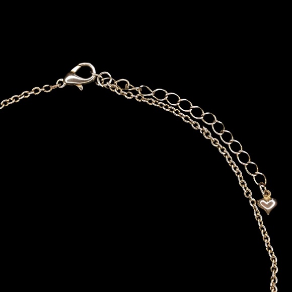 Vintage Pink Rhinestone Encrusted Heart Pendant Necklace - Picture 6 of 7